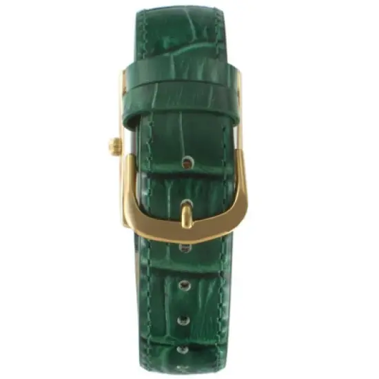 Peugeot Women's Tank Watch Roman Dial Green Strap image {1}