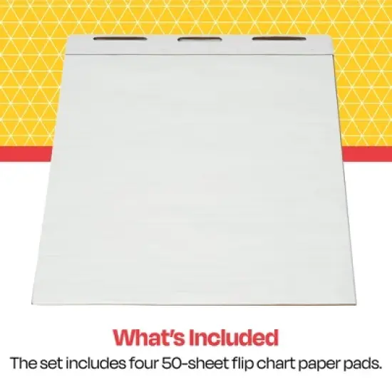 School Smart Ruled Easel Pad Paper, 34 x 27 Inches, 50 Sheets Each, Pack of 4 image {3}