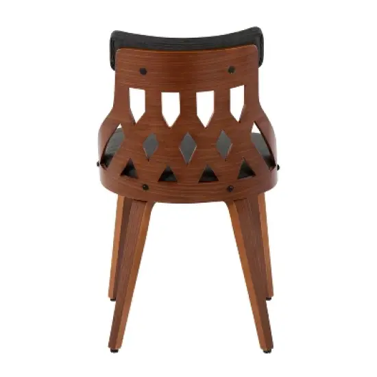 Set of 2 York Dining Chairs Charcoal/Walnut - Lumisource image {4}