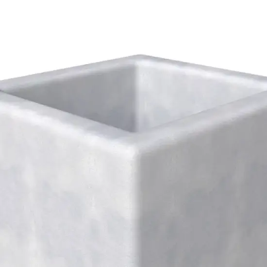 LeisureMod Terra Tall Square Fiberstone Planter Pot with Drainage Holes, Weather-Resistant for Indoor/Outdoor Use image {5}