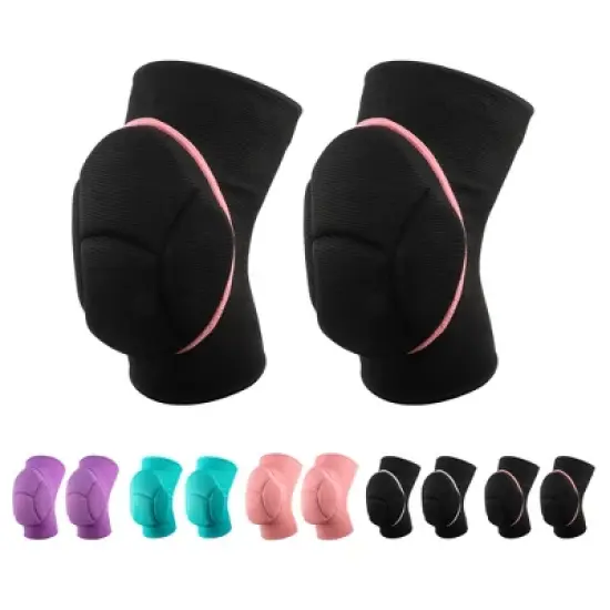 Unique Bargains Sporting Protective Knee Pad Breathable Flexible Knee Support Compression Sleeve Brace for Football Volleyball Dance 1 Pair image {2}