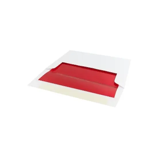 JAM Paper A7 Foil Lined Invitation Envelopes 5.25 x 7.25 White with Red Foil 83065 image {3}