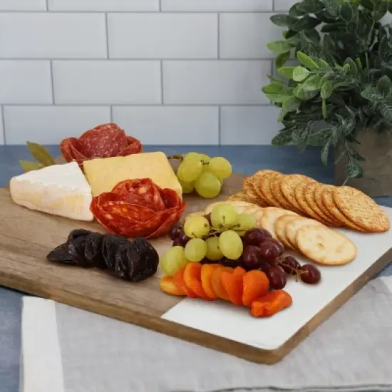Gibson Home 16 Inch Duo Tone Rectangular Wood Serving Platter image {5}