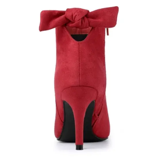 Allegra K Women's Pointed Toe Stiletto Heel Ankle Boots image {3}