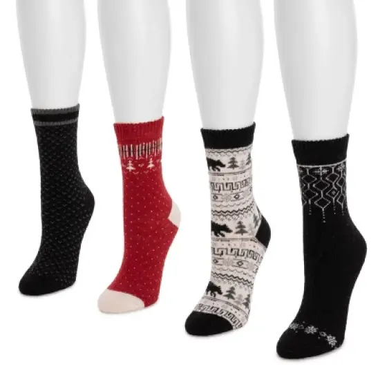 MUK LUKS Women's 4 Pack Holiday Boot Socks image {10}