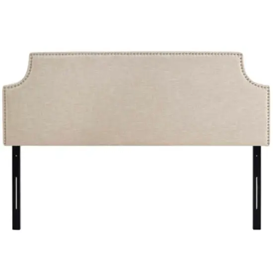 Queen Laura Upholstered Fabric Headboard Beige - Modway image {2}
