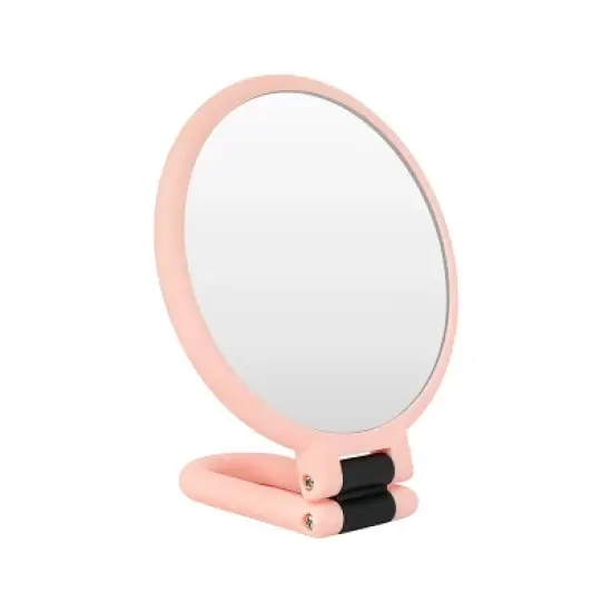 Mber Hand Mirror For Makeup Mirror Double Sided, 1X 10X Magnifying Mirror, Handheld Mirrors with Handle, Foldable Travel Hand Mirror With Stand Pink image {10}