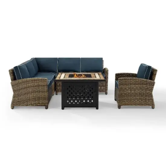 Bradenton 5pc Outdoor Wicker Seating with Fire Table - Crosley
 image {10}