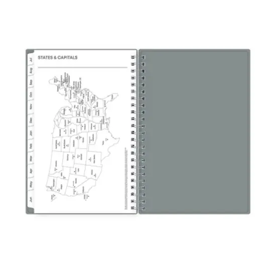 Blue Sky 5"x8" 2025-2026 Weekly/Monthly Wirebound Planner Gray Double Pockets image {8}