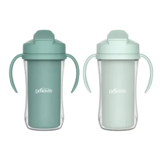 Dr. Brown's 10oz Insulated Straw Cups - Sage - 2pk image {8}