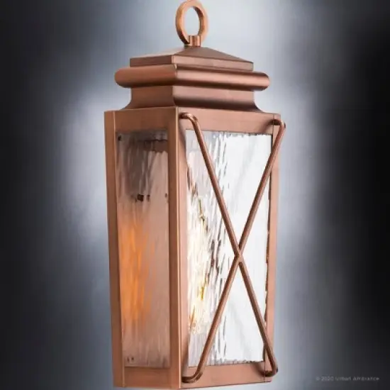 Urban Ambiance Luxury Vintage Outdoor Wall Sconce 17.875''H x 8''W,  Antique Copper Finish,  Buffalo Collection, UHP1410 image {3}
