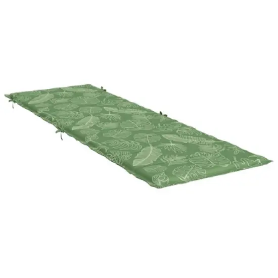 vidaXL Sun Lounger Cushion - Durable Oxford Fabric - Water-Resistant and Lightweight with Leaf Pattern Design and Non-Slip Features - Green image {3}