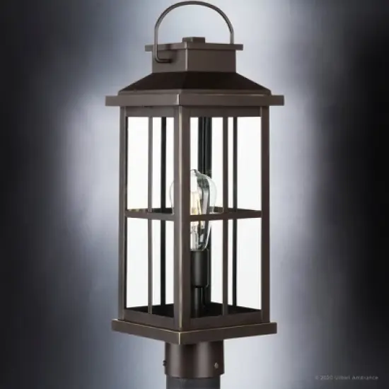 Urban Ambiance Luxury Transitional Outdoor Post Light 20.25''H x 7''W,  Olde Bronze Finish,  Anaheim Collection, UHP1293 image {3}