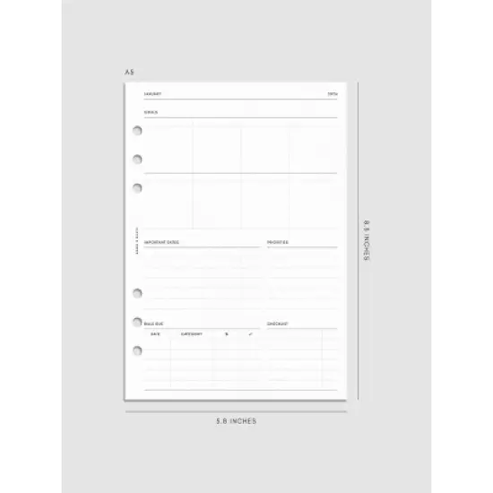2026 Dated Monthly Planner Insert | Sunday Start | Cloth & Paper image {7}