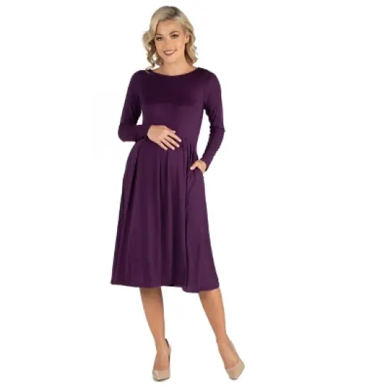 Fit N Flare Pocket Masternity Dress image {9}