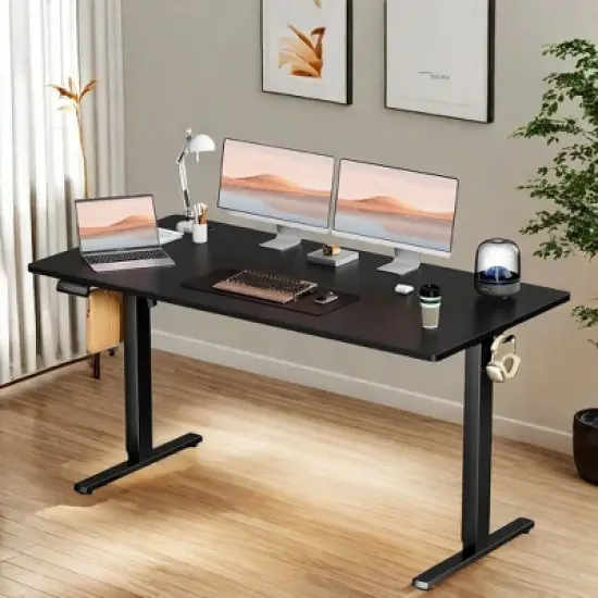 FONTOI Ergonomic Standing Desk, Height Adjustable Computer Desk with Control Pane image {12}