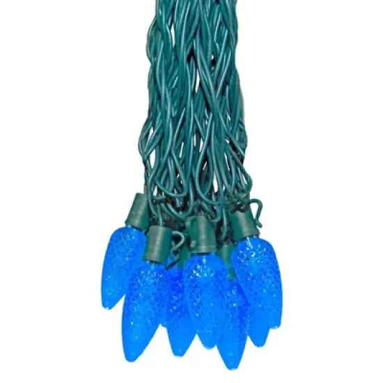 Novelty Lights 25 Feet 25 Light C9 Diamond Faceted LED String Lights, Pre-Lamped Holiday Lights on Green Wire, UL Listed, Connectable image {8}