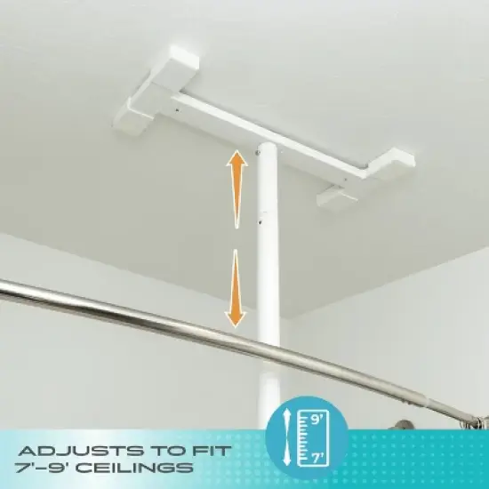 Stander Wonder Bathtub Pole Lite, Bath Safety Rail with Grab Bar Handle, White image {2}