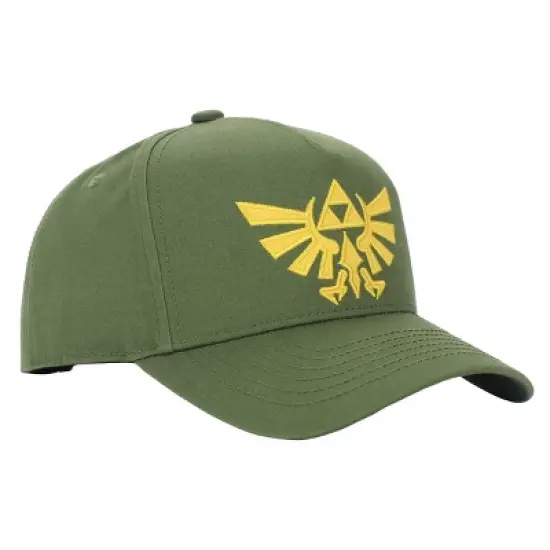 The Legend of Zelda Embroidered Hyrule Kingdom Logo Green Adjustable Baseball Hat image {3}