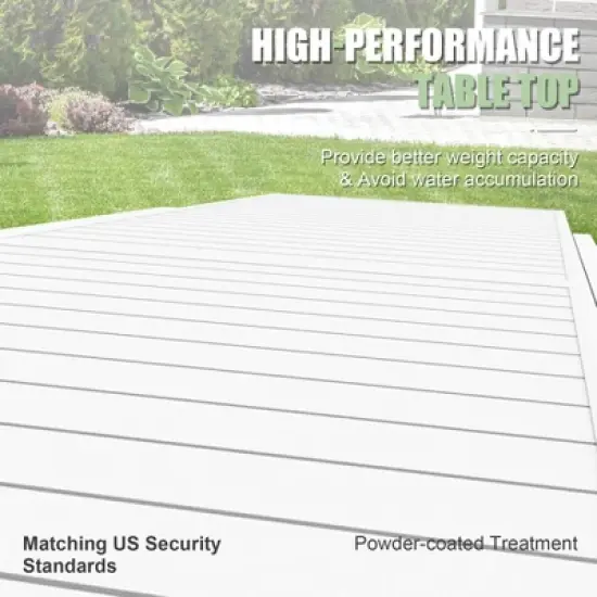 Syemin Patio End Tables Rectangular Outdoor Coffee Table，Modern Industrial Style，for Spaces Patio House Balcony，Black，70.8"*32.7"*29.5" image {2}