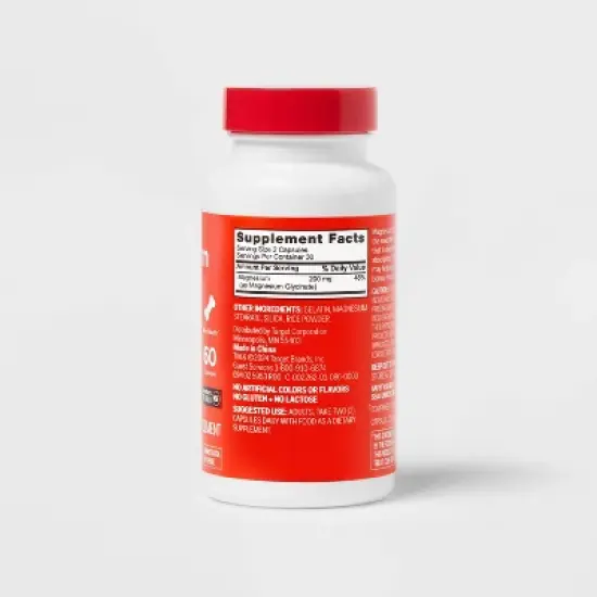 Magnesium Glycinate Dietary Supplements - 200mg Capsule - 60ct - up&up&trade; image {2}