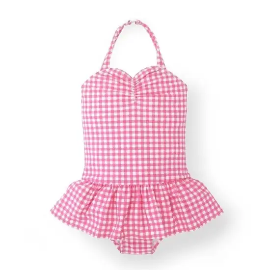 Hope & Henry Girls' Ruched Halter Swimsuit, Kids image {5}