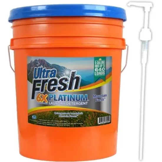 Ultra Fresh 5 Gal Liquid Laundry Detergent Washing Soap, 6X Platinum image {7}