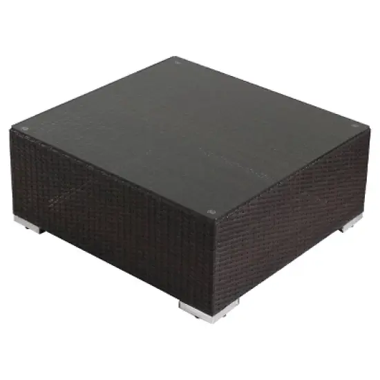 Santa Rosa 5pc Wicker Patio Seating Sectional Set with Cushions - Multi Brown with Beige Cushions - Christopher Knight Home image {2}