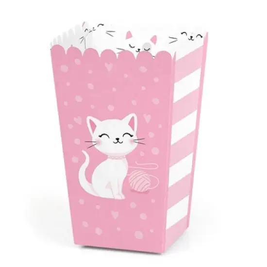 Big Dot of Happiness Purr-fect Kitty Cat - Kitten Meow Baby Shower or Birthday Party Favor Popcorn Treat Boxes - Set of 12 image {5}