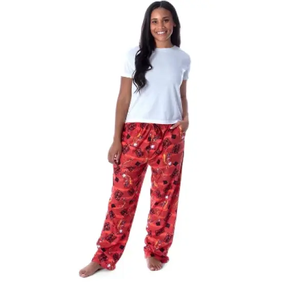 Disney Men's Mulan Mushu the Chinese Dragon Allover Character Pajama Pants Red image {4}