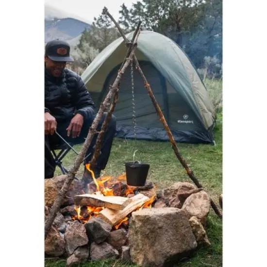 Stansport Preseasoned Cast Iron Flat Bottom Dutch Oven image {6}