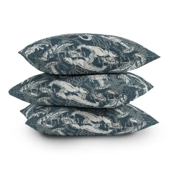 26"x26" Deny Designs D'Annick Lobster & Friends Outdoor Throw Pillow: Abstract Design, Polyester Fill, Square Shape image {3}