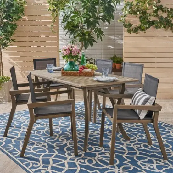 O'Shanter 7pc Acacia Dining Set - Christopher Knight Home
 image {4}