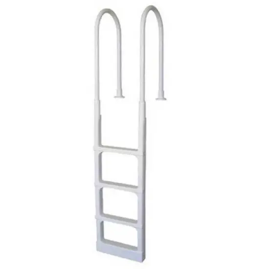 New Main Access 200300 ProSeries Above Ground Swimming Pool Step Ladder Entry System with Convenient Adjustable Handrails, White image {3}