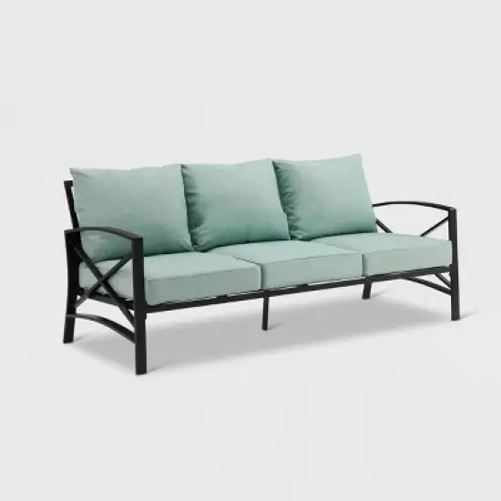 Kaplan Outdoor Metal Sofa Oil Rubbed Bronze with Cushions - Crosley image {11}