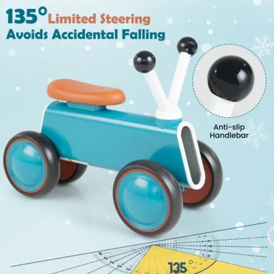 Costway 8FT Recreational Trampoline w/ Ladder Enclosure Net Safety Pad Outdoor Blue image {3}