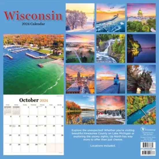TF Publishing 2024 Wall Calendar 12"x12" Wisconsin image {4}