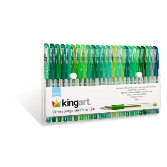 KINGART Gel Pens 24 Green Tone Colors image {6}