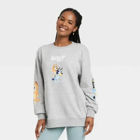 Women's Bluey Graphic Sweatshirt - Gray image {4}