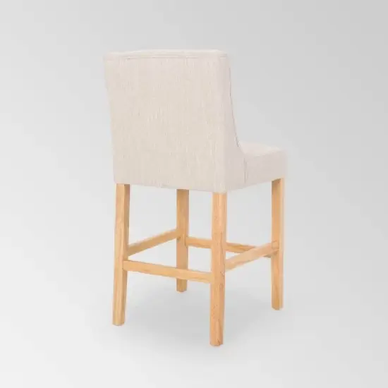 Set of 2 Landria Button Tufted Wingback Counter Height Barstools - Christopher Knight Home image {3}