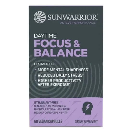 Daytime Focus & Balance Supplement Capsules, Supports Brain Health for Clarity & Mental Focus, Enhanced Mental Resilience, Sunwarrior, 60ct image {3}