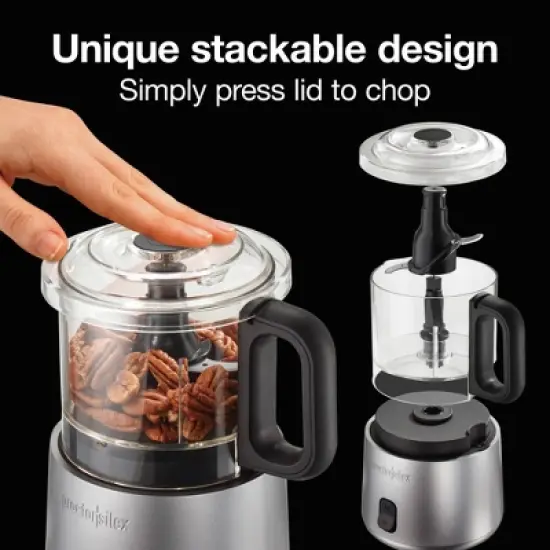 Proctor Silex 3.5 Cup Food Chopper Gray - 72870: Electric Veggie Chopper & Dicer, Dishwasher-Safe, 350W, Silver image {1}