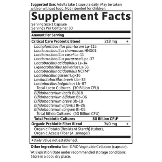 Garden of Life Probiotic Critical Care Capsules - 30ct image {3}