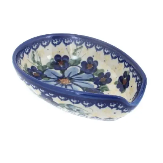 Blue Rose Polish Pottery 89 Vena Small Spoon Rest image {6}
