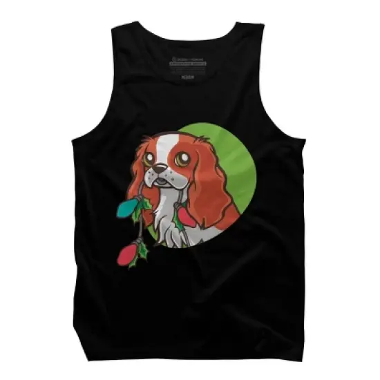 Men's Design By Humans Super Cute Dog Paws Print Christmas Tree T-Shirt By rasok Tank Top image {4}