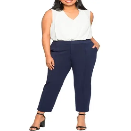 ELOQUII Women&rsquo;s Plus Size Petite The Ultimate Stretch Suit Pintuck Pant image {3}