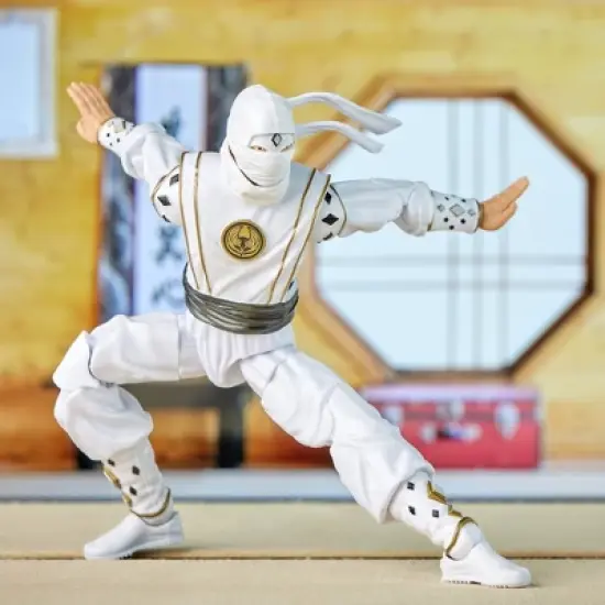 Power Rangers Lightning Collection Mighty Morphin X Cobra Kai Daniel LaRusso Morphed White Crane Ranger Action Figure (Target Exclusive) image {5}