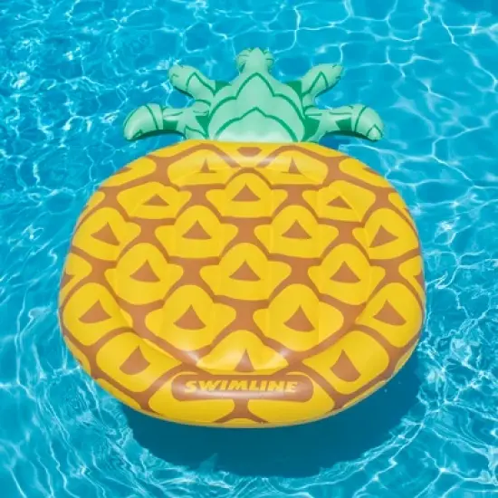Swimline 86" Inflatable Water Sports Tropical Pineapple 2-person Raft Float - Yellow/Brown image {2}