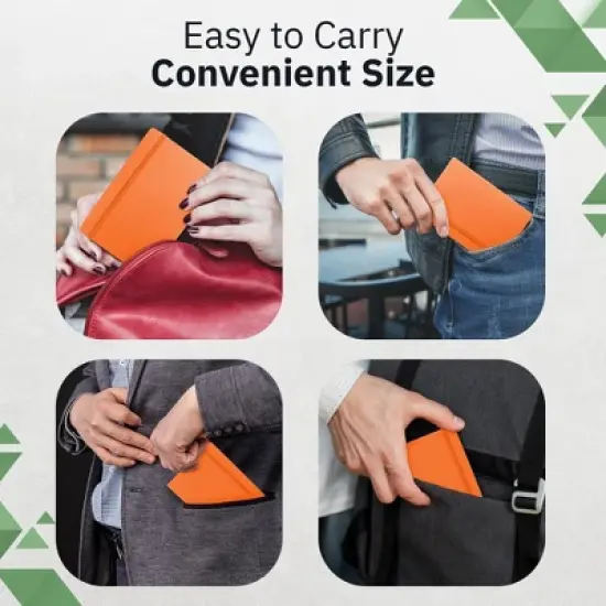 Simply Genius A6 Pocket Size Mini Notebooks with Hardcover - 124 pages (3.7" x 5.7") with Inner Pocket (Orange, 3 Pack) image {1}