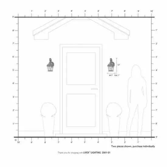 Livex Lighting Georgetown 1 - Light Wall Light in  Black image {4}